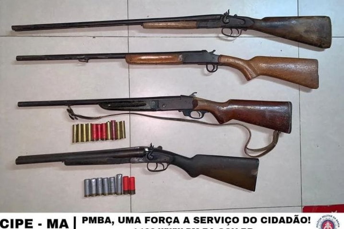 Quatro espingardas são apreendidas em Eunápolis