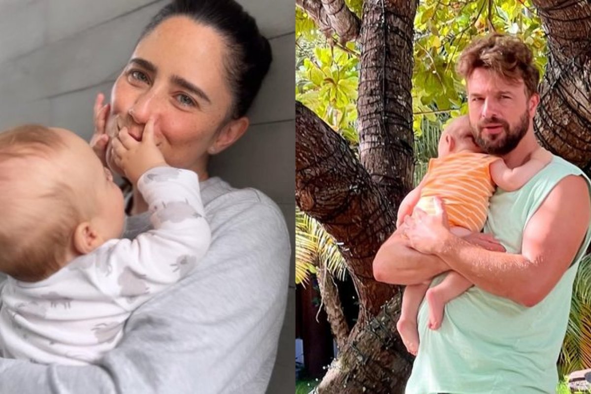 Fernanda Vasconcellos e Cássio Reis celebram o sétimo mês do filho na Bahia!