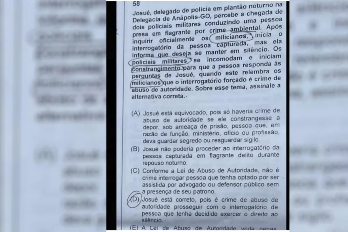 Banca anula questão polêmica que chamava PMs de ‘milicianos’ em prova de concurso da Polícia Civil