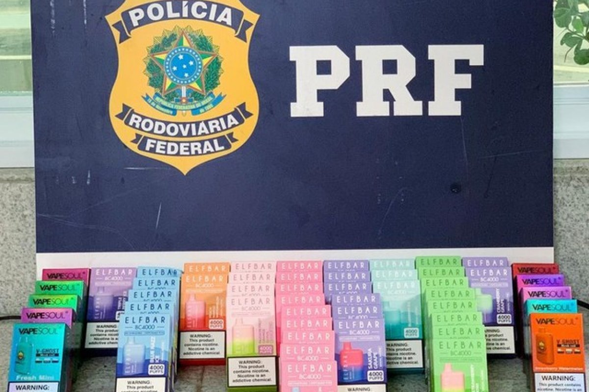 PRF apreende 50 cigarros eletrônicos em ônibus na BR-116, sudoeste da BA
