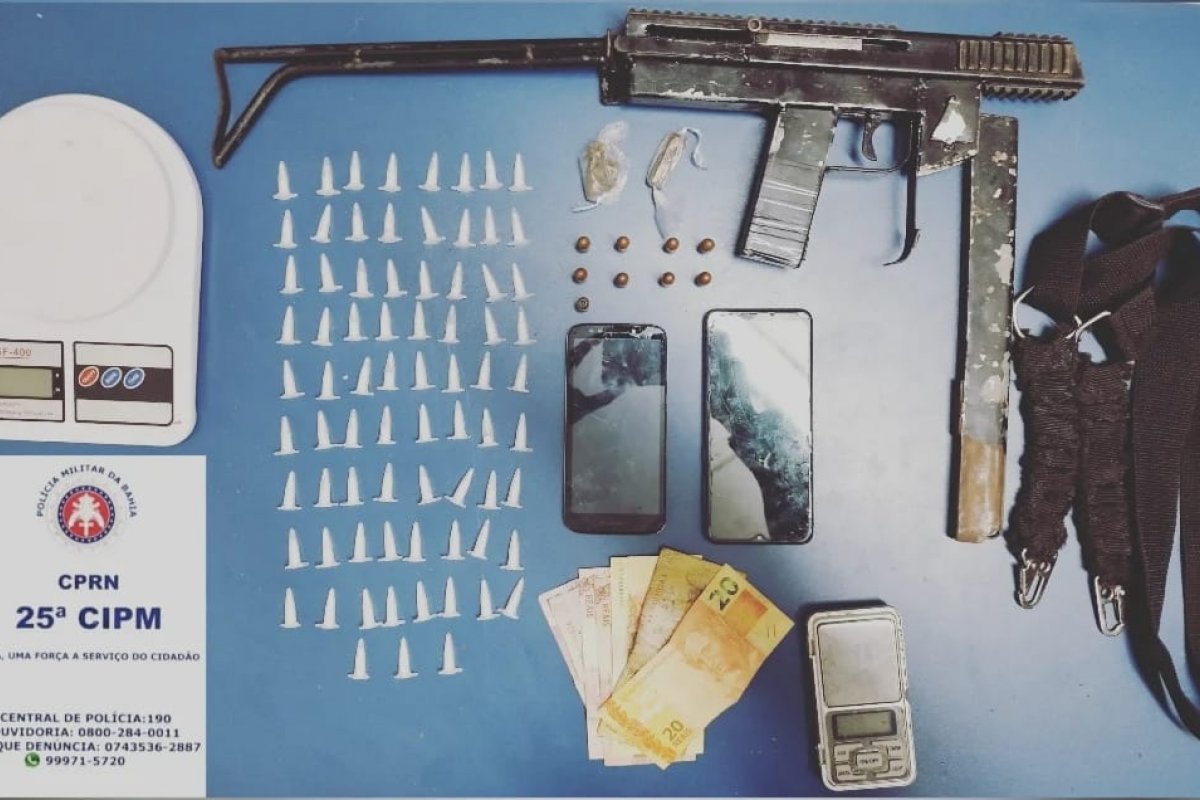 Submetralhadora é apreendida com traficante em Casa Nova (BA)