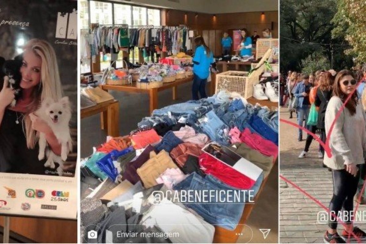 Em poucas horas, todas as roupas de Carol Bittencourt são vendidas em bazar