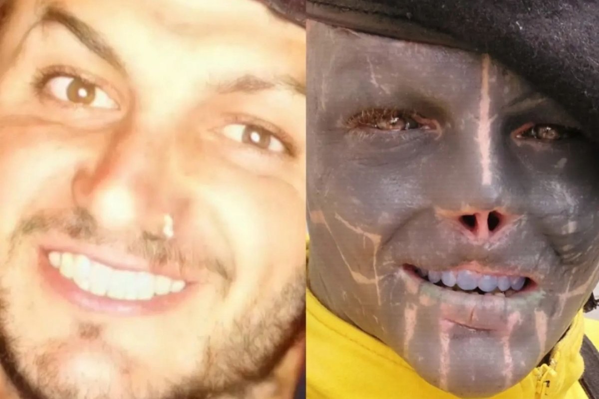'Black alien': homem passa por diversas transformações corporais e fica irreconhecível