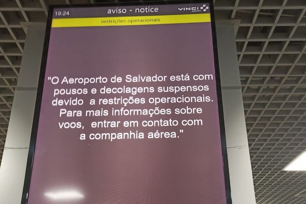 Vídeo: aeroporto de Salvador volta a operar após cancelar 44 voos por problemas operacionais