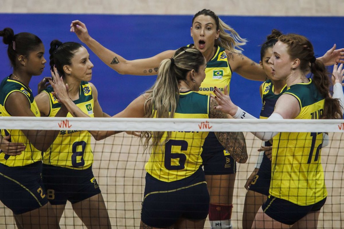 3 sets a 0: Seleção feminina de vôlei vence a Coreia do Sul pela Liga das Nações