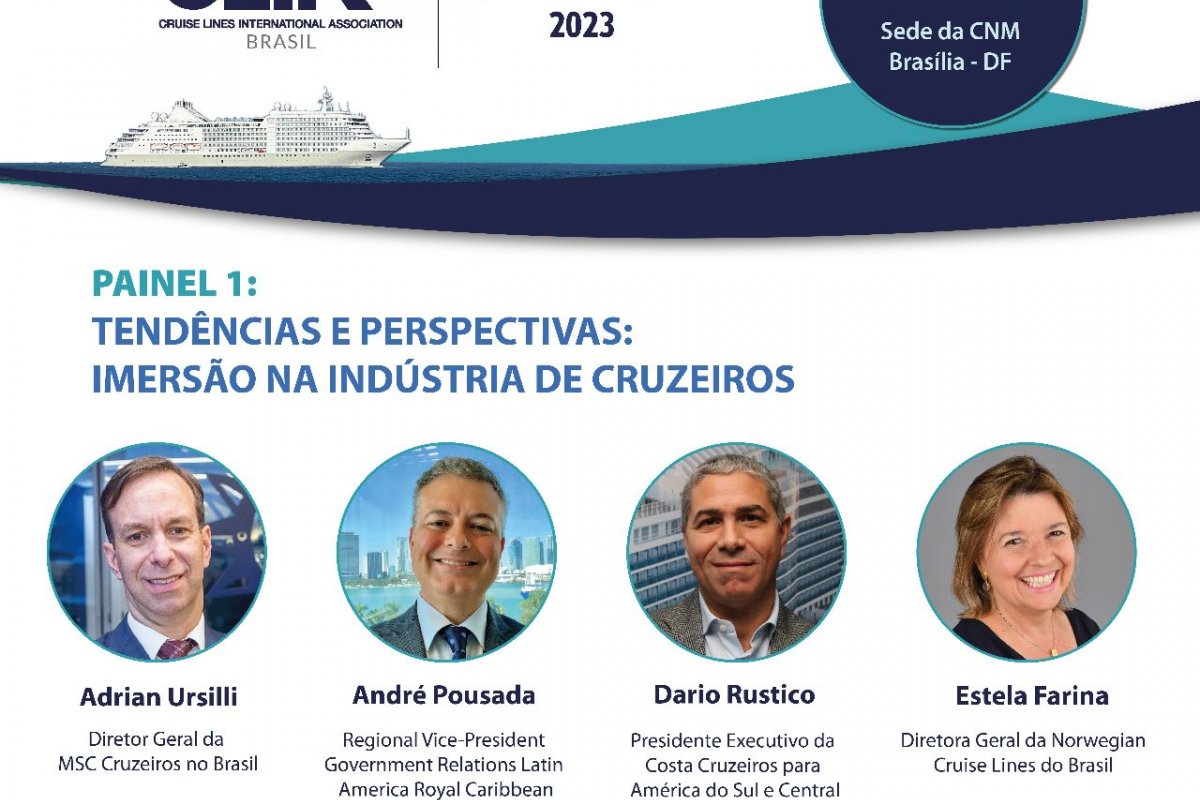 Líderes da MSC, Costa, NCL e Royal Caribbean integrarão painel do 5º Fórum CLIA Brasil 2023!