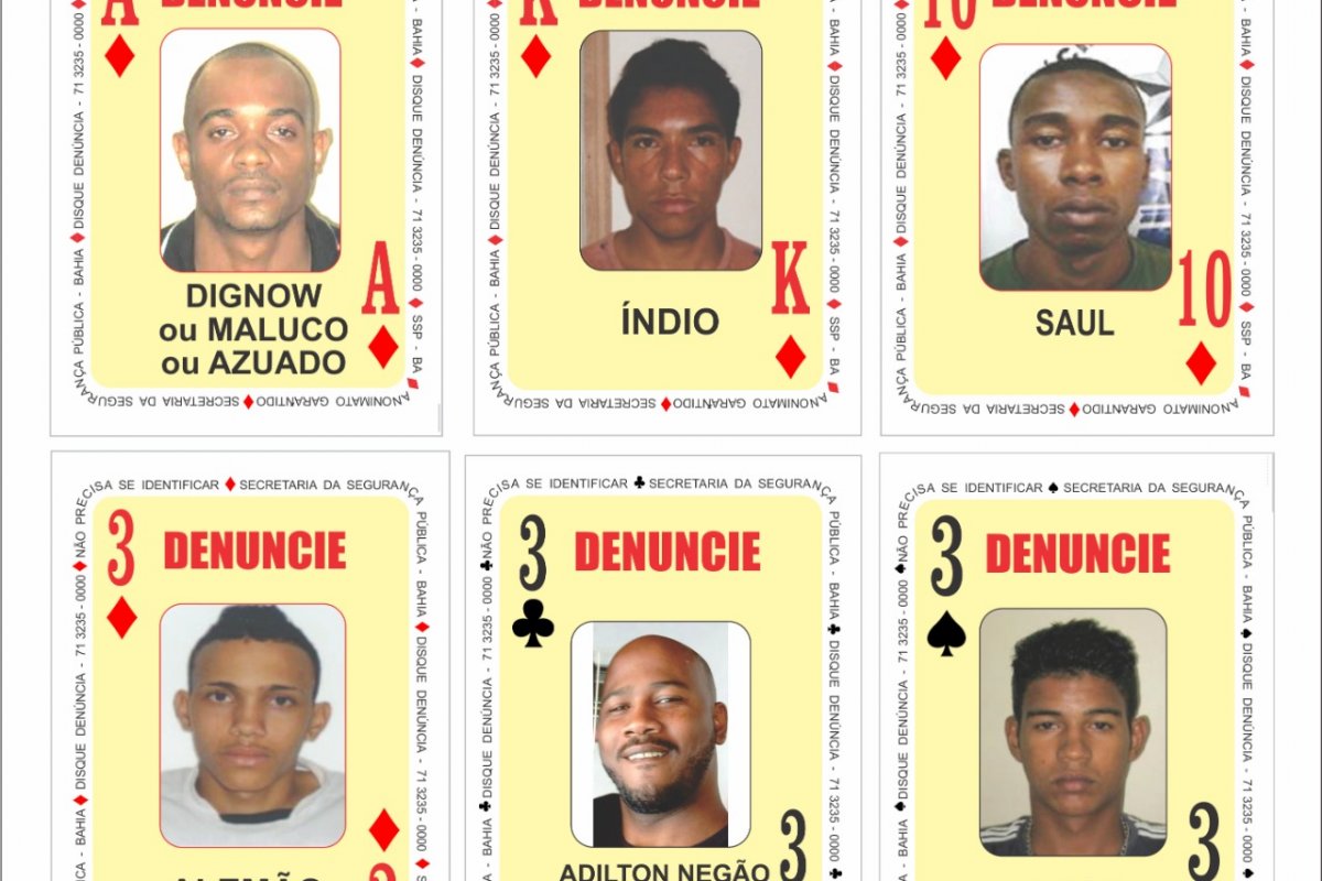 SSP divulga novos criminosos no baralho do crime