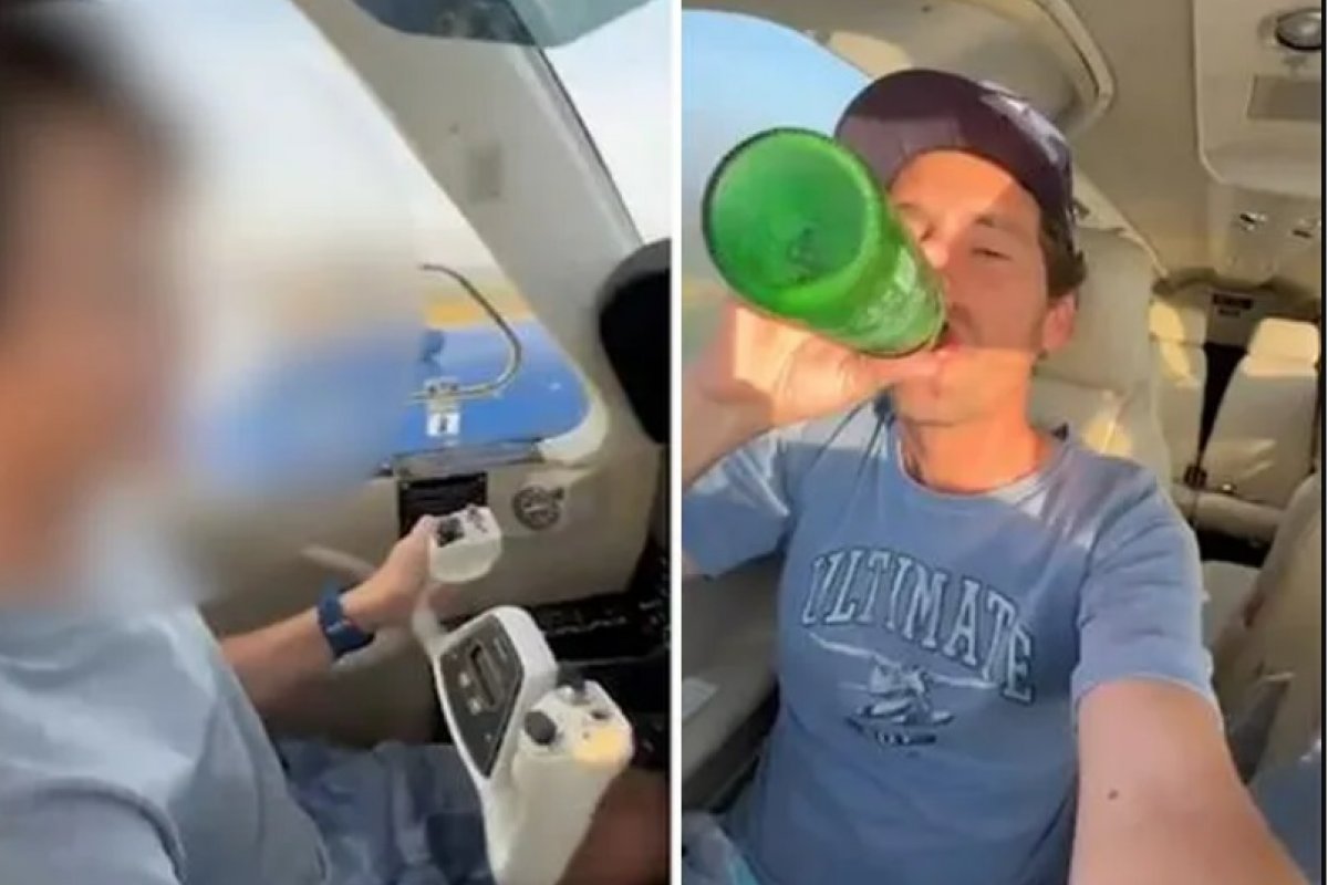 Vídeo: garoto morto em acidente aparece pilotando avião sozinho enquanto o pai bebe cerveja