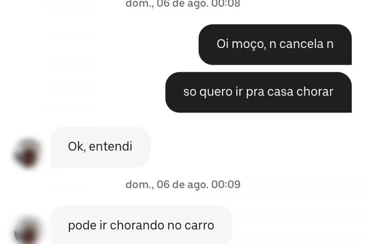 Motorista viraliza com resposta a pedido de passageiro que queria 'ir para casa chorar'