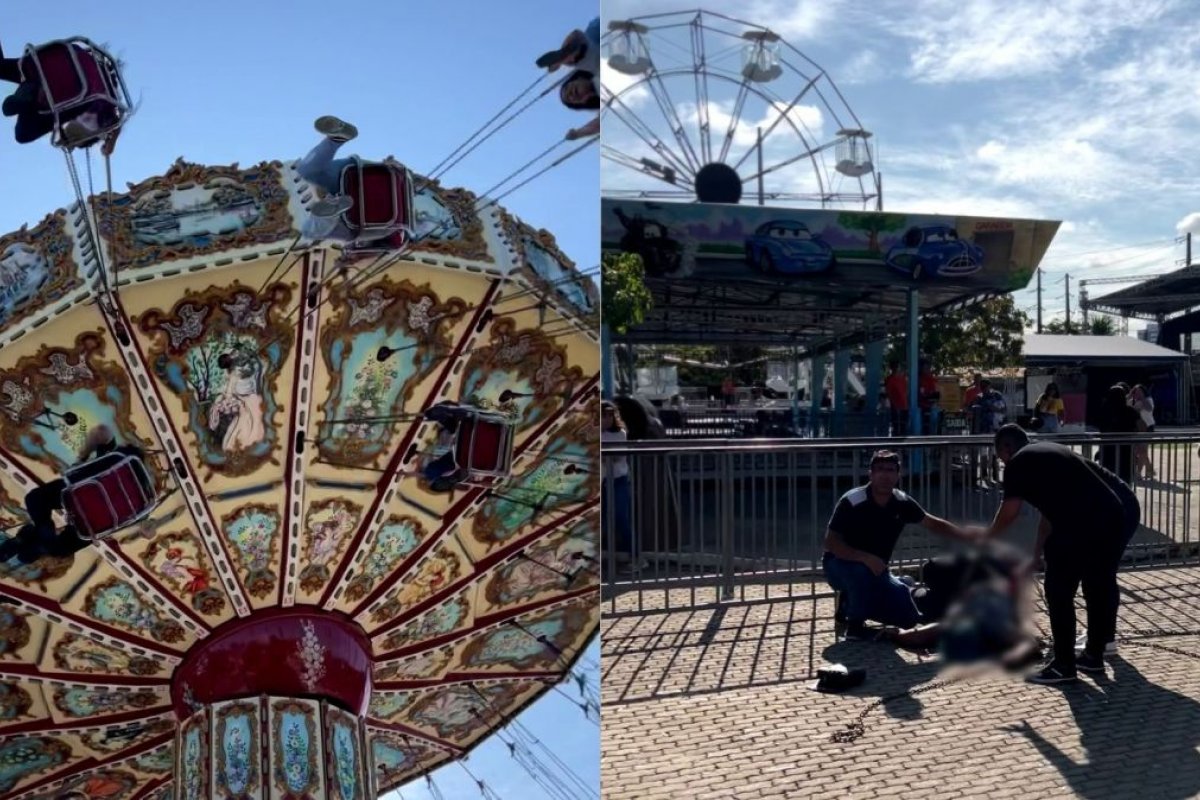 Vídeo: mulher é arremessada de brinquedo em parque de diversões em Pernambuco