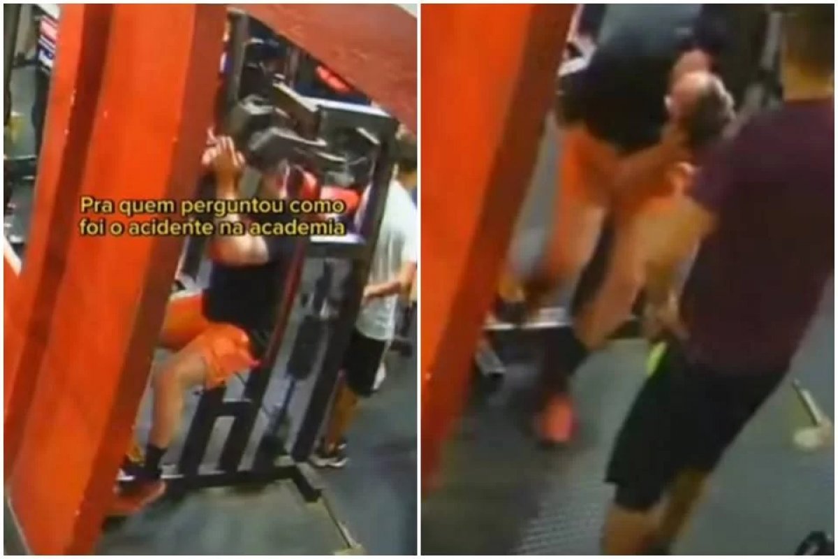Vídeo: Aparelho de academia quebra e atinge cabeça de aluno
