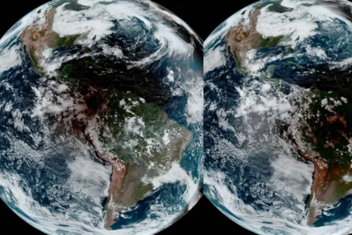 Imagens de satélite da Nasa mostram eclipse lunar visto no Brasil
