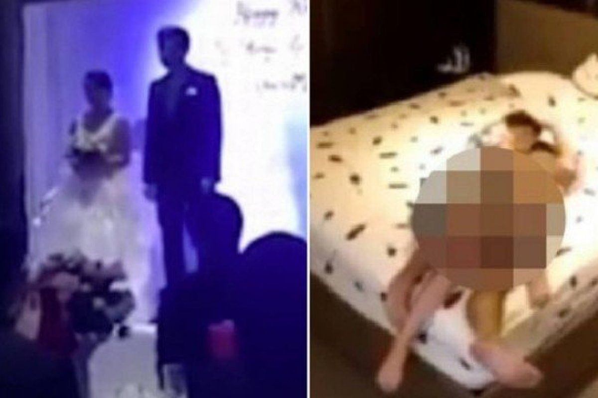 Durante cerimônia de casamento, noivo exibe vídeo da noiva transando com o cunhado