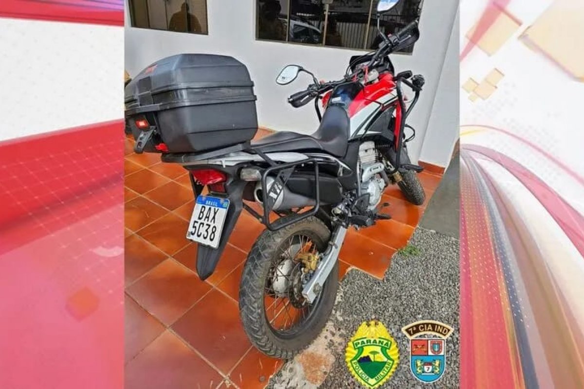 PM recupera moto furtada de Cambé em perseguição até Arapongas