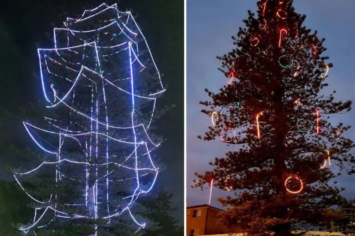 Árvore de natal montada por prefeitura vira meme e recebe críticas nas redes sociais