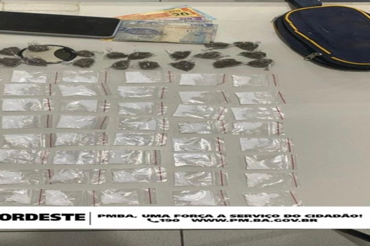 Homem é preso com quase 50 embalagens com cocaína em Santa Bárbara