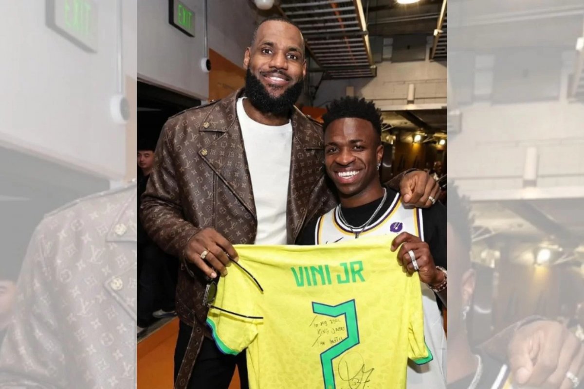 Vídeo: Vinícius Jr. e LeBron James trocam camisas em noite marcante