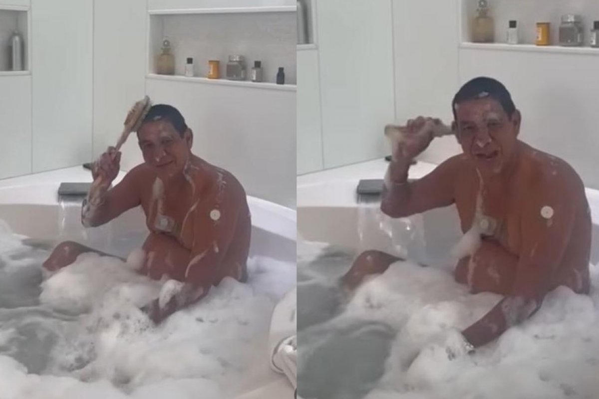 Zeca Pagodinho posta foto em banheira e dispara: 'Xô, urucubaca!'