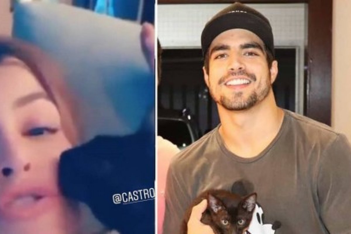 Caio Castro presenteia Grazi com gatinho 