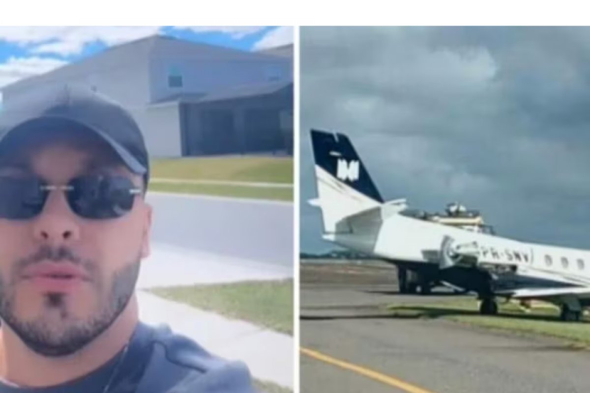 Avião de Murilo Huff cai em vala no aeroporto de Goiânia
