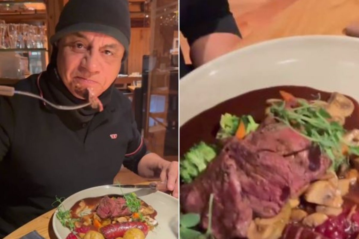 Chitãozinho come carne de rena na Noruega e relata experiência!