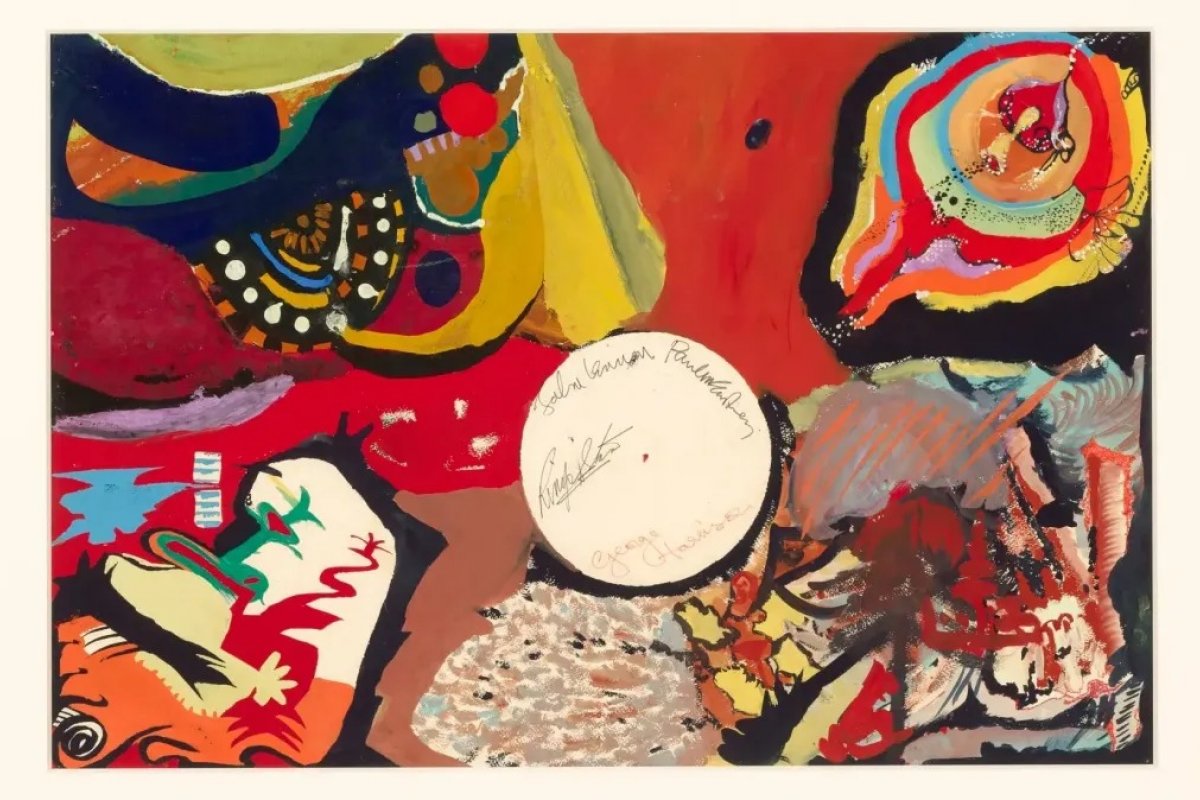 Quadro pintado pelos quatro Beatles foi leiloado por R$8,3 milhões