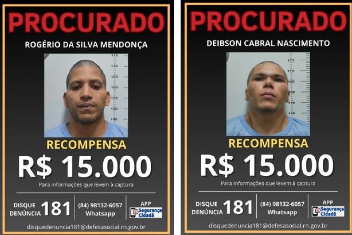 PF oferece recompensa de até R$ 30 mil por informações sobre fugitivos de presídio federal