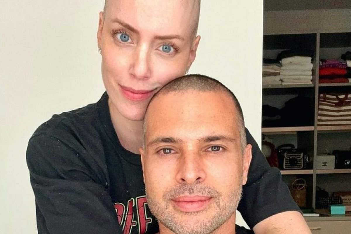 Lutando contra um câncer, Fabiana Justus se declara após o marido raspar a cabeça!