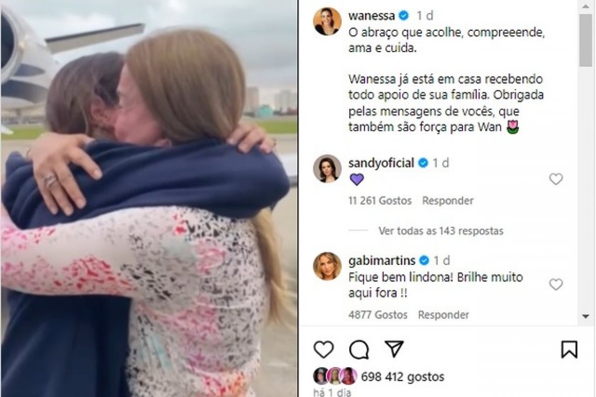 Amigas, SIM! Sandy apoia Wanessa Camargo após desclassificação do BBB 24