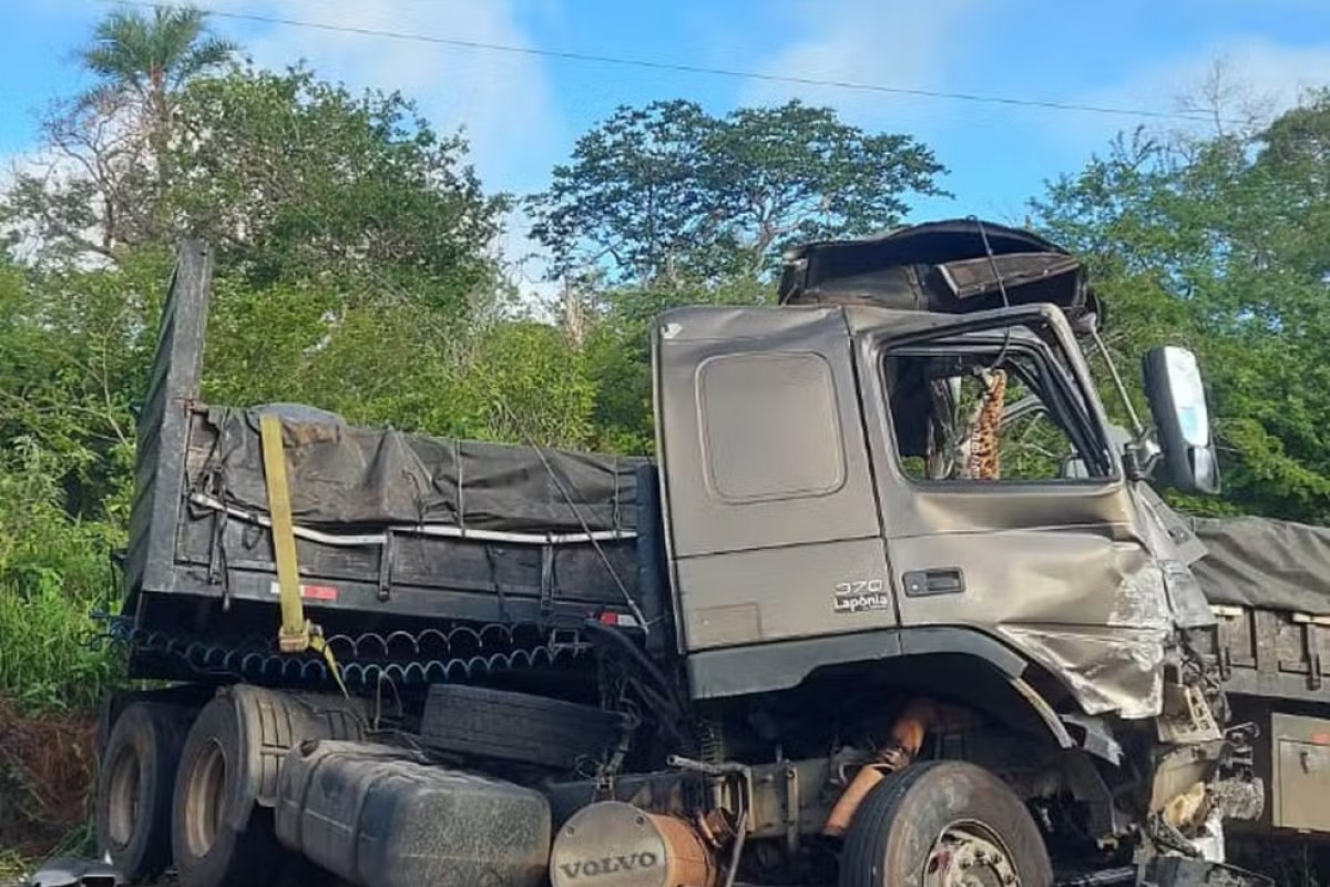 Motorista de ônibus morre após colisão com caminhão na Bahia