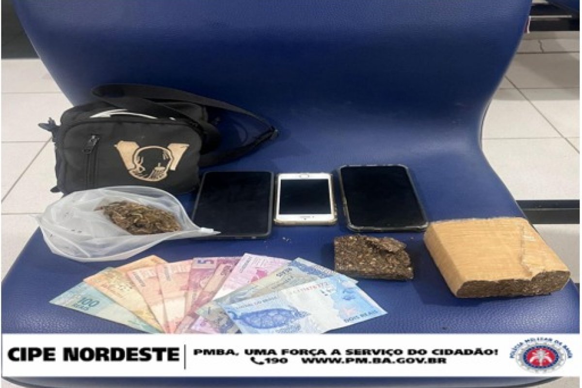 Homens são flagrados com droga em Araci