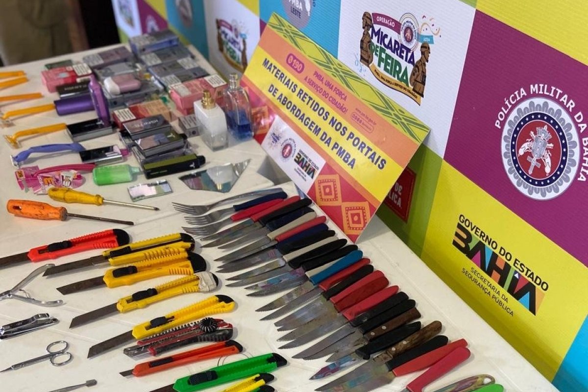 Ao todo, 112 objetos são proibidos nos portais de abordagem na Micareta de Feira