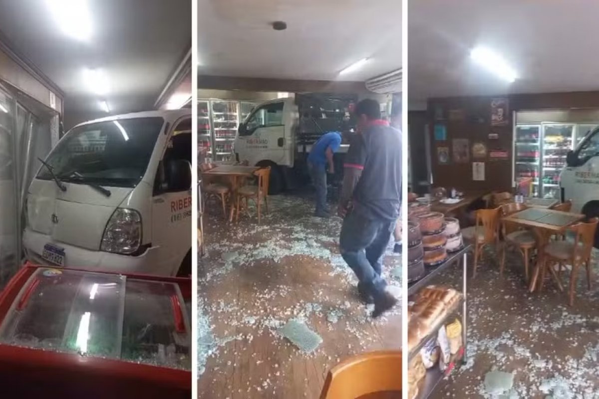 Vídeo: caminhão sem controle invade padaria em Ribeirão Preto (SP)