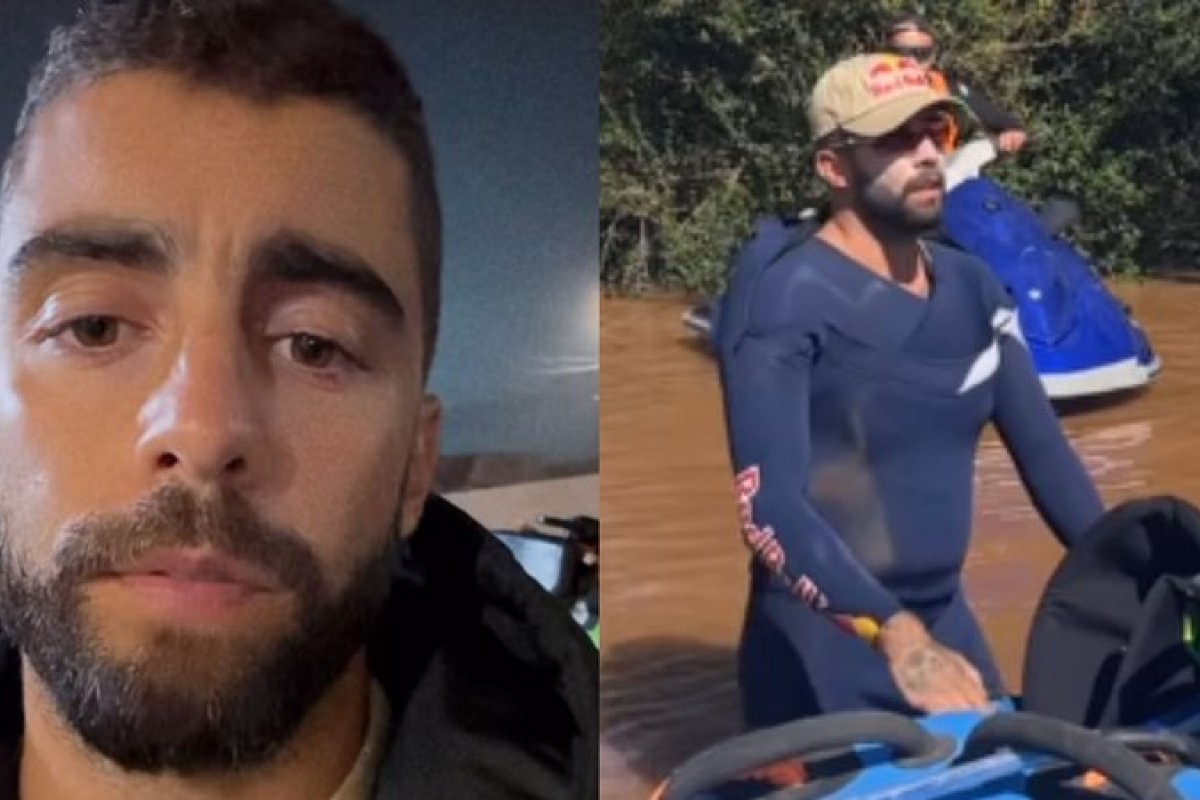 Surfista Pedro Scooby inicia resgate de pessoas no Rio Grande do Sul de Jet Ski!