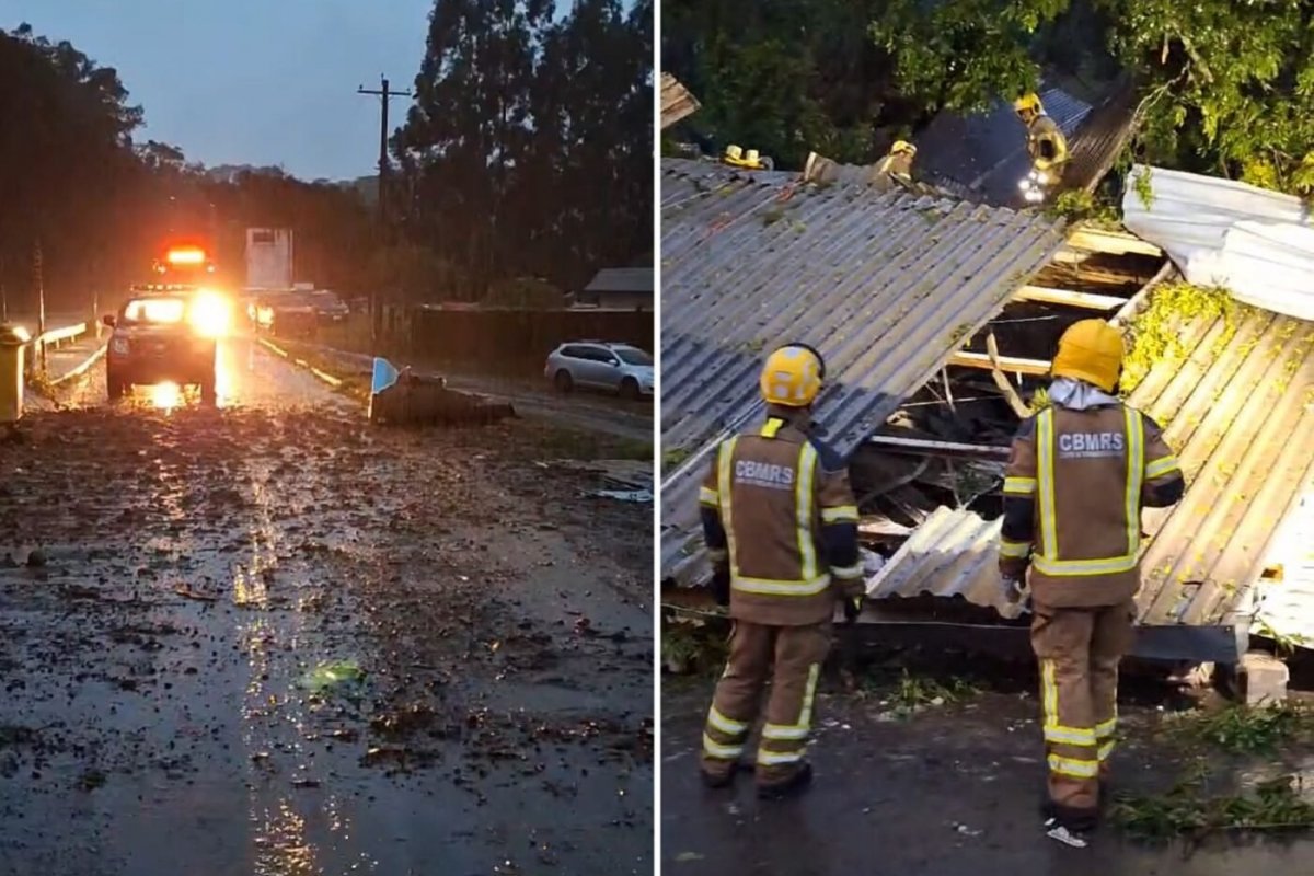 Vídeo: bombeiros resgatam uma pessoa com vida após imóvel desabar no Rio Grande do Sul