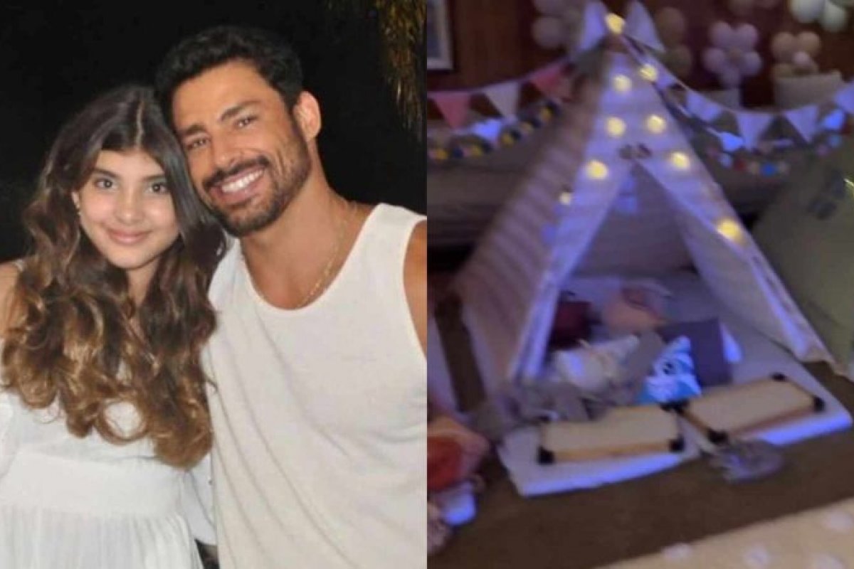 Cauã Reymond prepara festa do pijama para a filha!