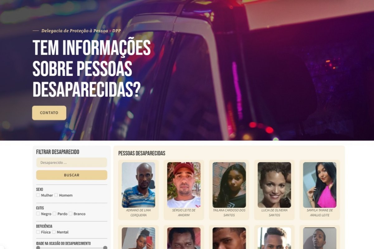 Site para auxiliar busca por desaparecidos é implantado pela DPP