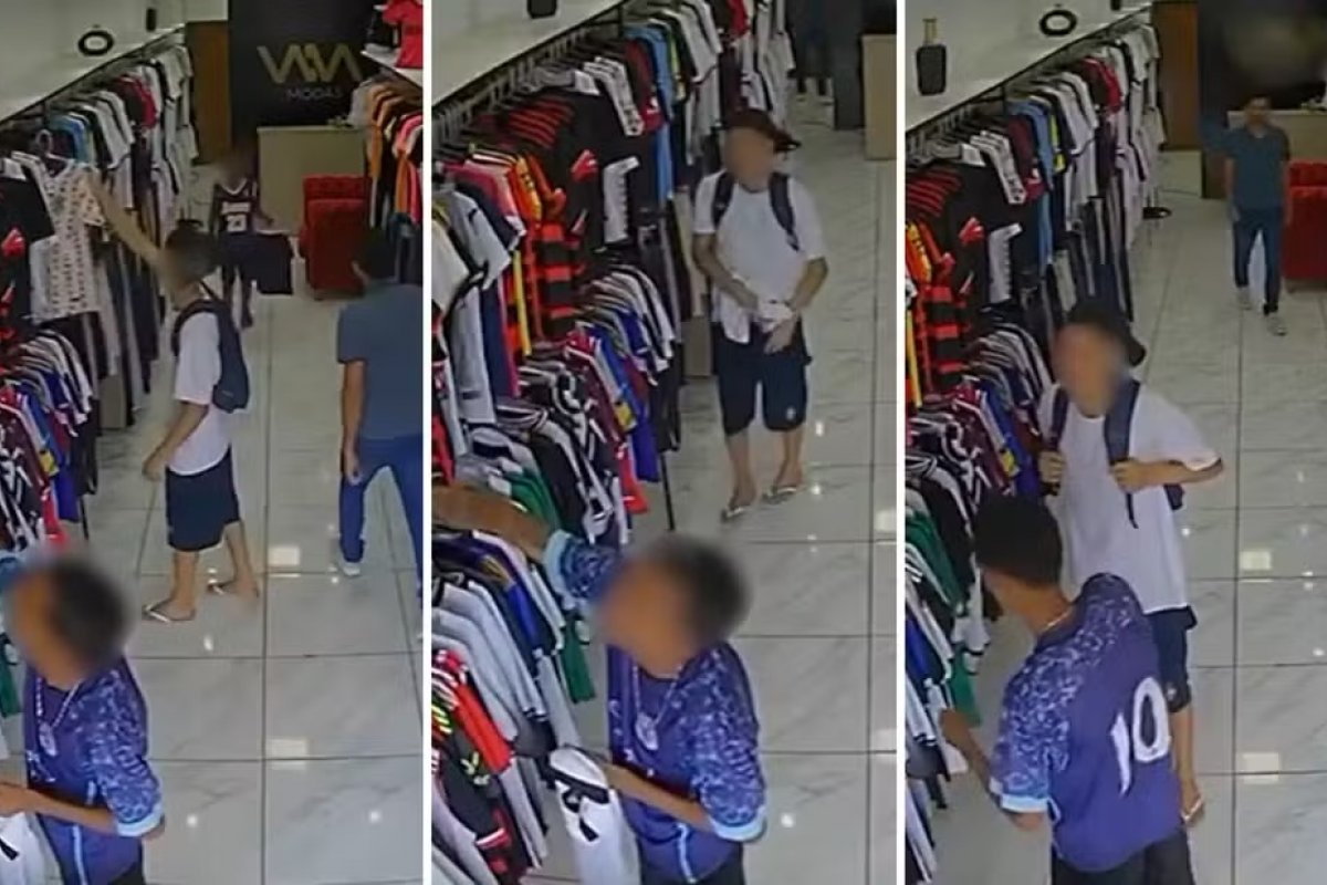 Pai obriga filho a devolver camisa de futebol furtada em loja de Goiás