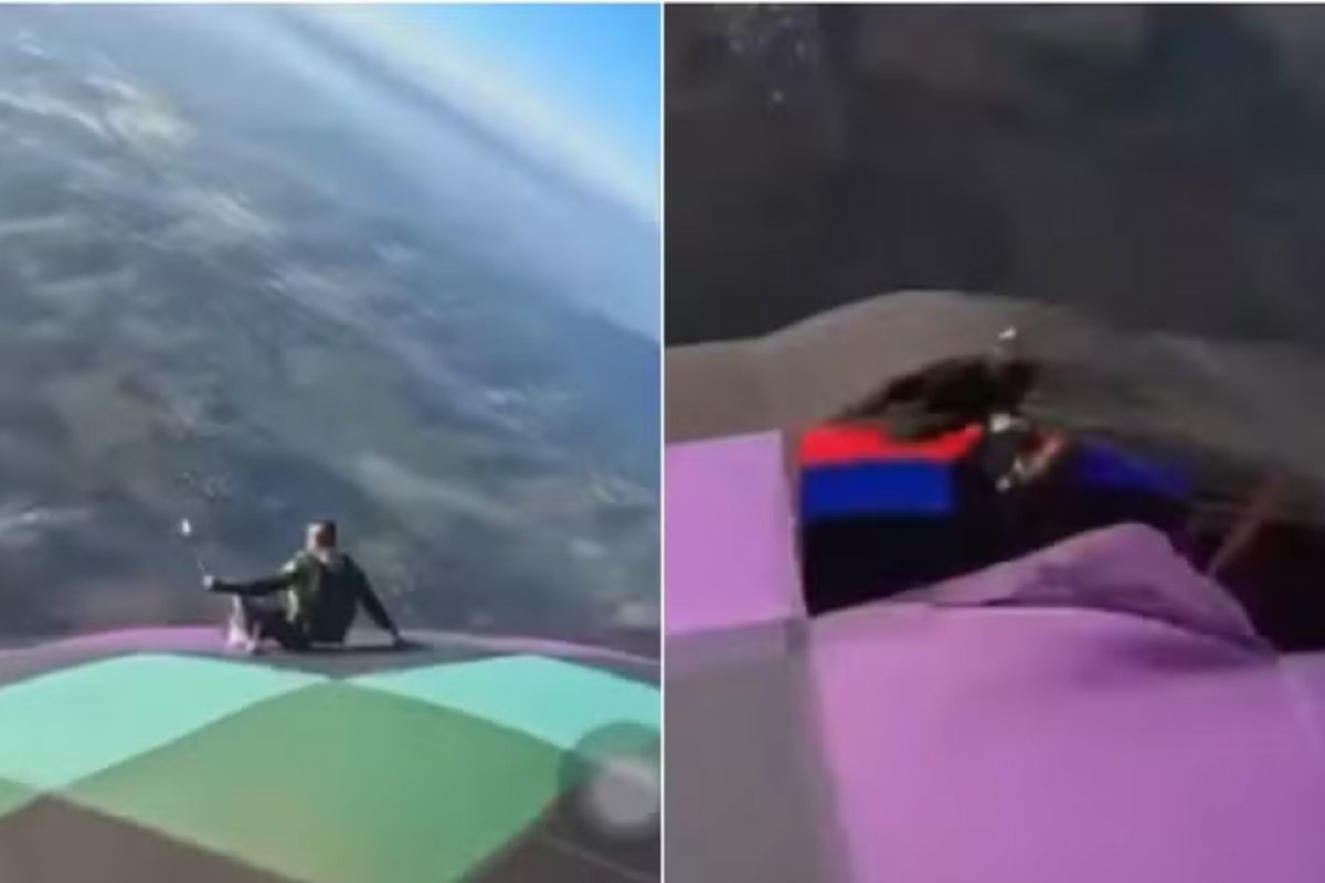 Vídeo: balão rasga e paraquedista cai durante salto Boituva (SP)