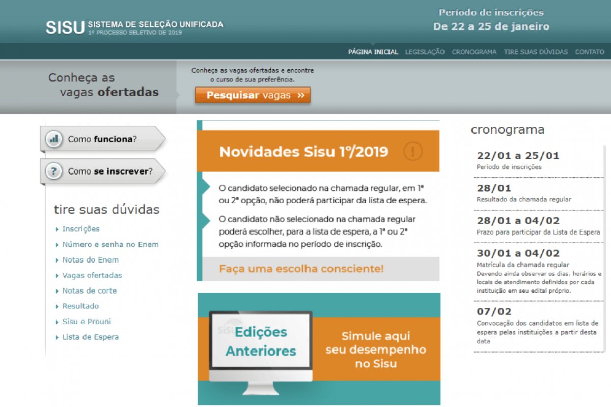 MPF recomenda suspensão das inscrições do Sisu