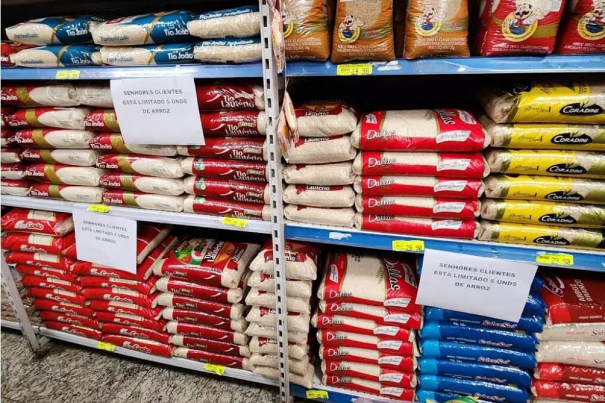 1 em casa 10 mercados não tinha mais arroz nas prateleiras em maio, segundo pesquisa