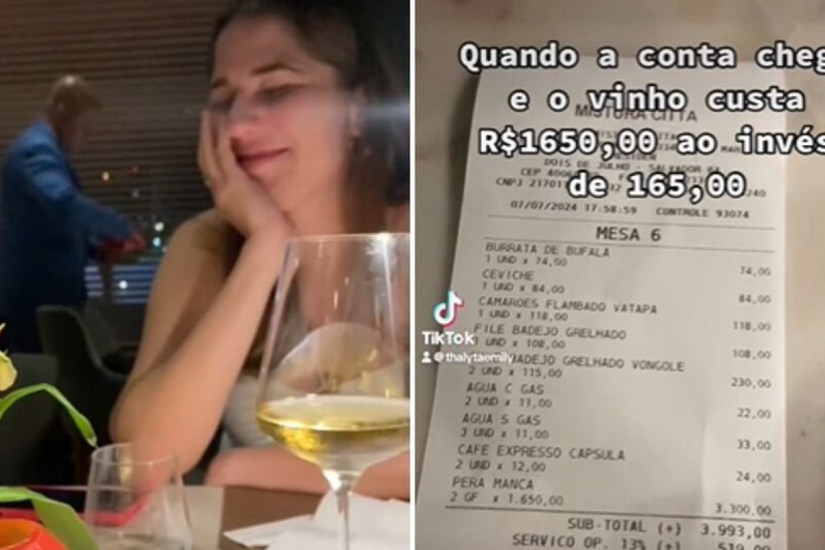 Amigos que pediram vinho de R$1,650 achando que custava R$165 vão ganhar jantar de cortesia
