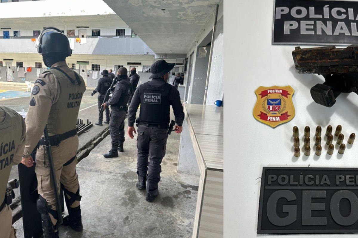 Policiais encontram armas escondidas durante vistoria em penitenciária de Salvador