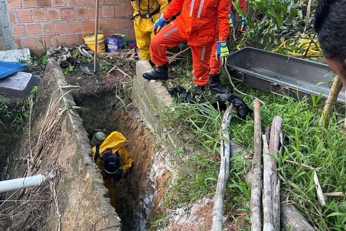 Corpo é recuperado por bombeiros do 6º BBM