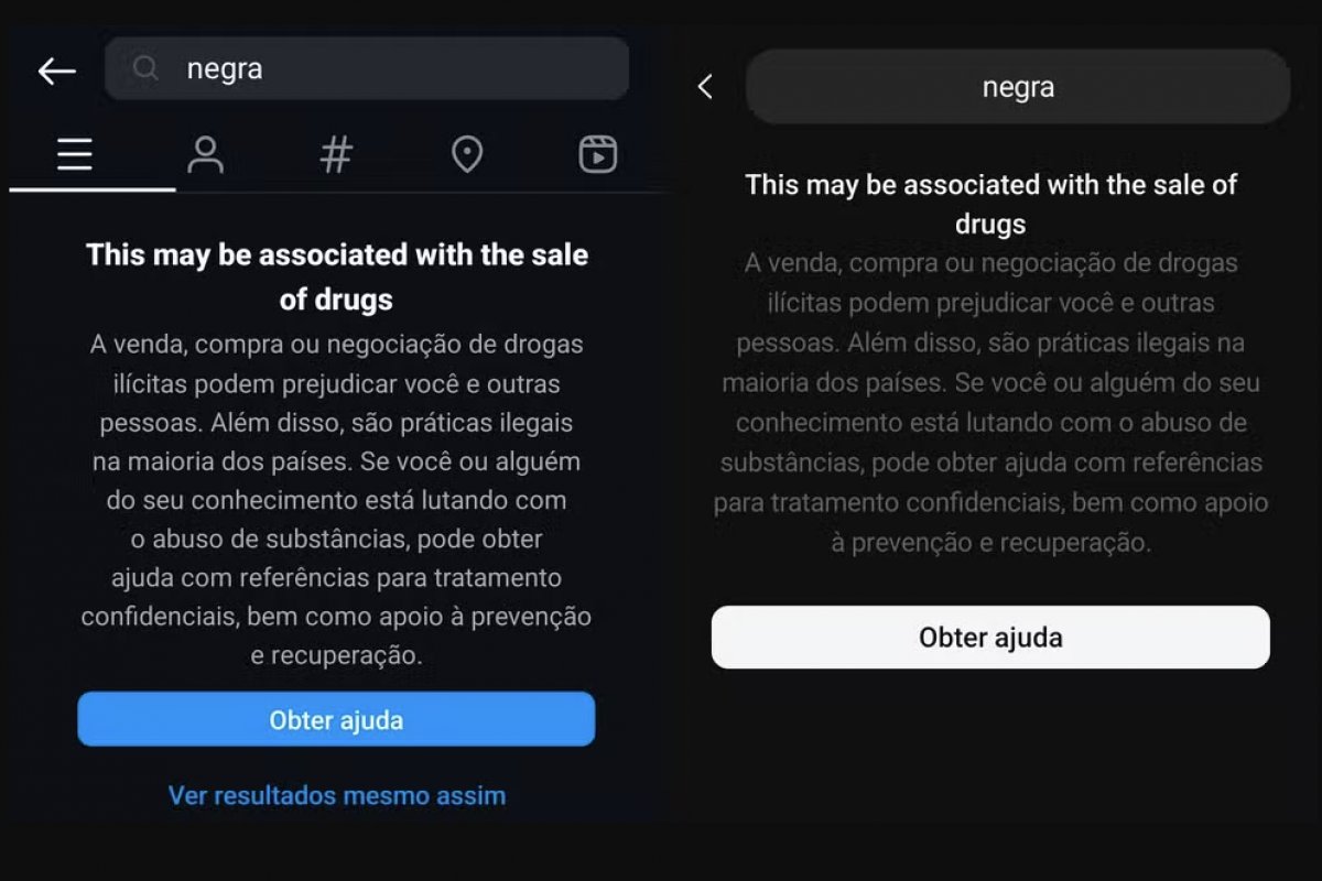 Threads relaciona busca pela palavra "negra" à venda de drogas