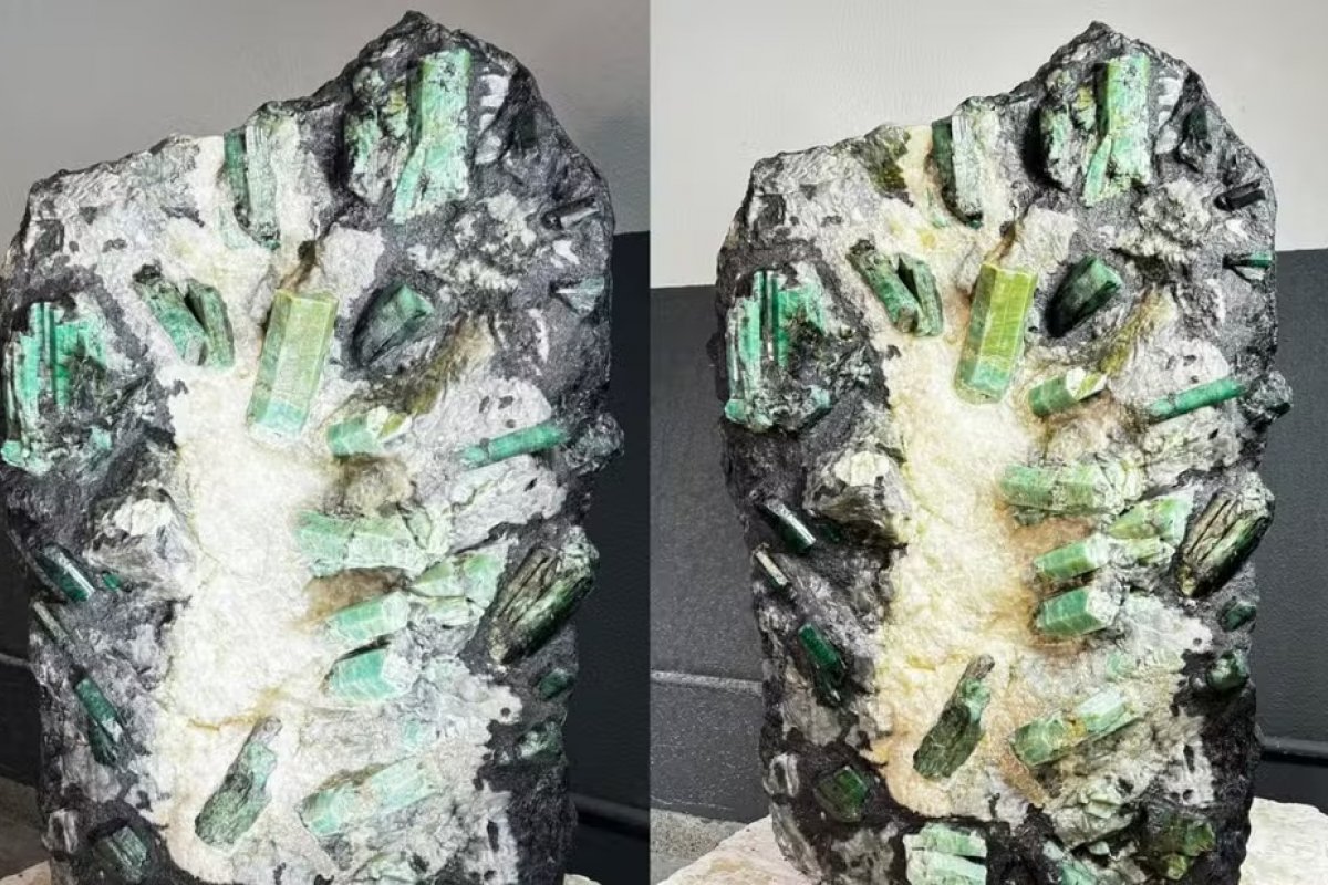 Pedra preciosa de 227kg encontrada na Bahia vai a leilão nesta terça (10) com valor mínimo de R$ 150 milhões