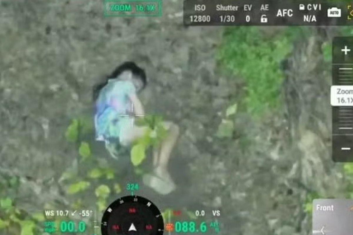 Menina sonâmbula de 10 anos é encontrada com ajuda de drone após se perder em mata