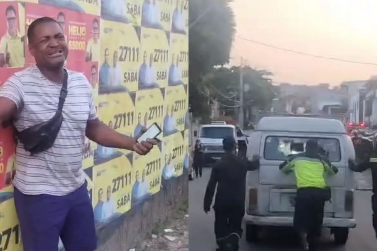 Vídeo: Trabalhador chora e se desespera ao ter Kombi apreendida em Salvador; Popó promete dar novo veículo