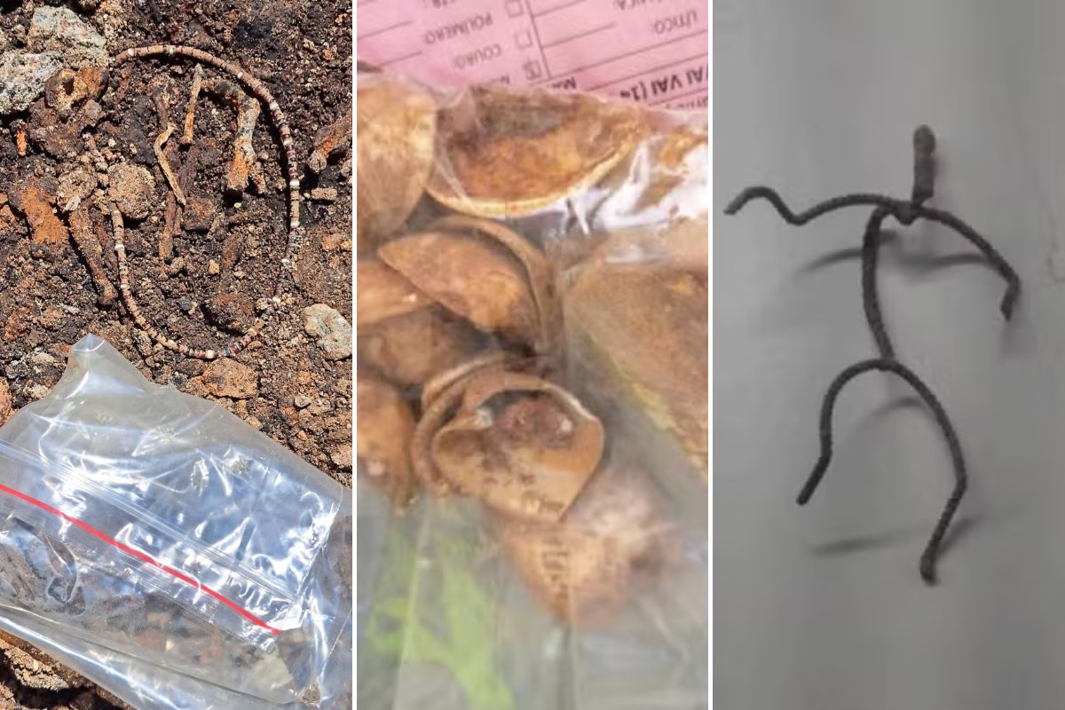 Fio de contas, conchas e imagem religiosa: itens arqueológicos são encontrados em obra do metrô de SP