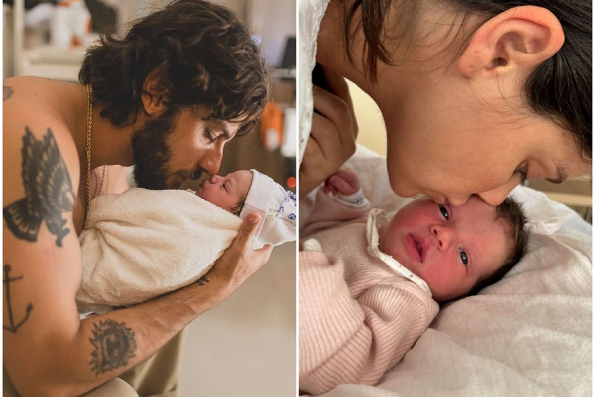 Chay Suede e Laura Neiva apresentam a terceira filha!